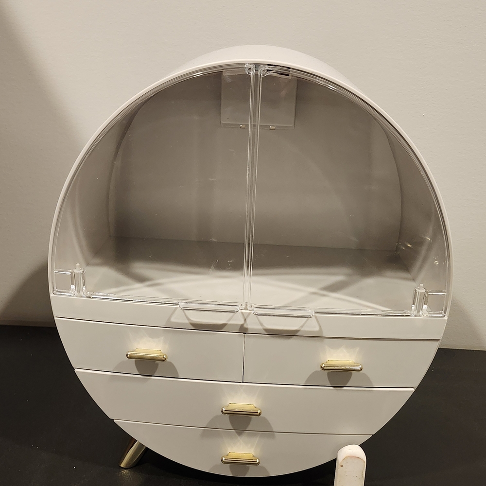 Modern White and Gold Storage Organizer